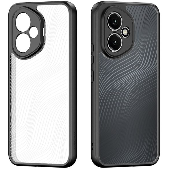 Huawei Honor 400 (Global), Műanyag hátlap védőtok + szilikon keret, hullám minta, Dux Ducis Aimo, áttetsző/fekete