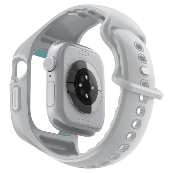 Apple Watch 10 (46 mm), Szilikon védőkeret és szíj, Spigen Liquid Air Pro, szürke