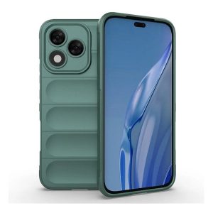 Huawei Honor 400 Lite, Szilikon tok, közepesen ütésálló, 3D minta, sötétzöld