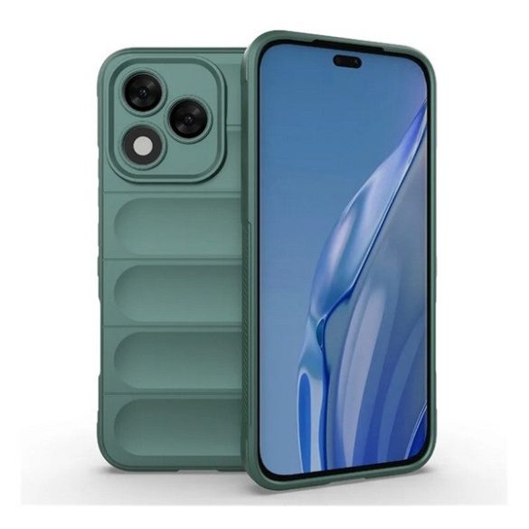 Huawei Honor 400 Lite, Szilikon tok, közepesen ütésálló, 3D minta, sötétzöld