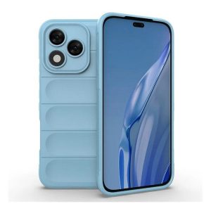 Huawei Honor 400 Lite, Szilikon tok, közepesen ütésálló, 3D minta, világoskék