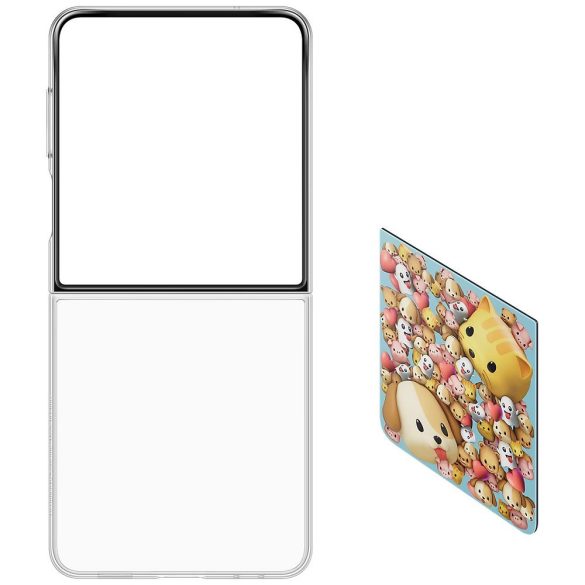Samsung Galaxy Z Flip7 SM-F766B, Műanyag hátlap védőtok, cserélhető hátlap, Flip Suit, átlátszó, gyári
