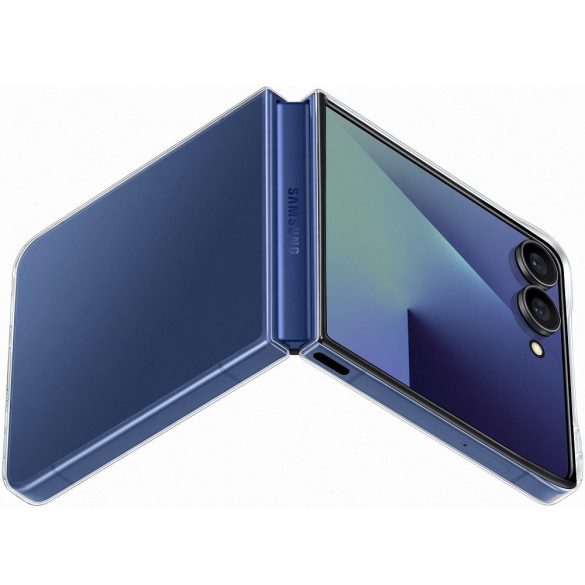 Samsung Galaxy Z Flip7 SM-F766B, Műanyag hátlap védőtok, Clear Case, átlátszó, gyári