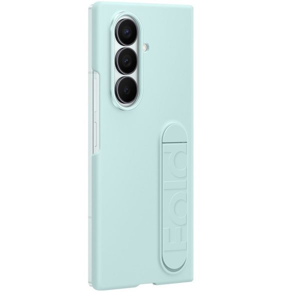 Samsung Galaxy Z Fold7 SM-F966B, Szilikon tok, + 2 db kijelzővédő fólia, matt, kitámasztóval, menta, gyári