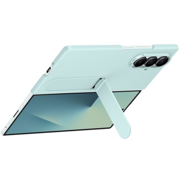 Samsung Galaxy Z Fold7 SM-F966B, Szilikon tok, + 2 db kijelzővédő fólia, matt, kitámasztóval, menta, gyári