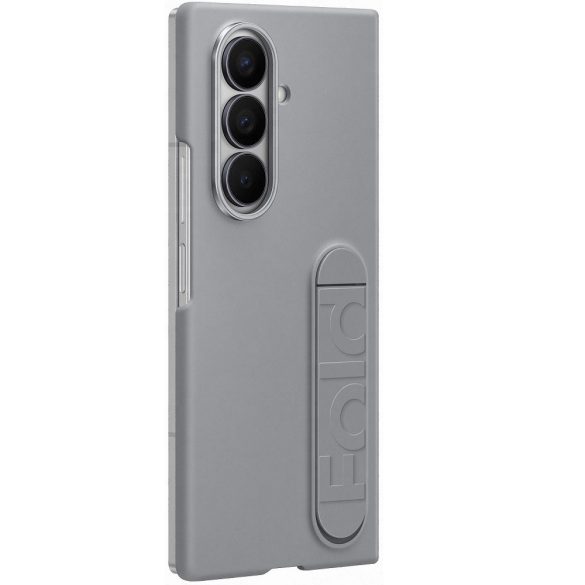 Samsung Galaxy Z Fold7 SM-F966B, Szilikon tok, + 2 db kijelzővédő fólia, matt, kitámasztóval, szürke, gyári