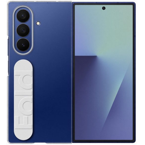 Samsung Galaxy Z Fold7 SM-F966B, Műanyag hátlap védőtok, + 2 db kijelzővédő fólia, ultravékony, kézpánttal, Clear Grip, átlátszó, gyári