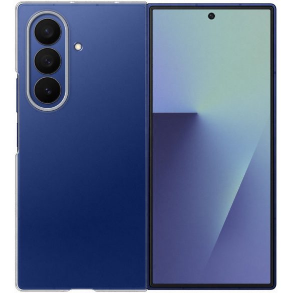 Samsung Galaxy Z Fold7 SM-F966B, Műanyag hátlap védőtok, + 2 db kijelzővédő fólia, Clear Case, átlátszó, gyári