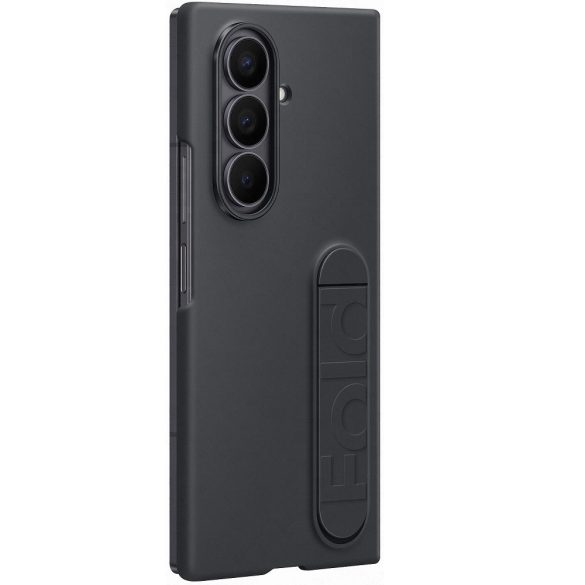 Samsung Galaxy Z Fold7 SM-F966B, Szilikon tok, + 2 db kijelzővédő fólia, matt, kitámasztóval, fekete, gyári