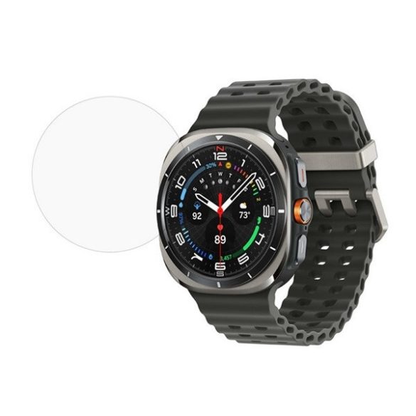 Samsung Galaxy Watch 8 Classic (46 mm) SM-L500 / L505, Kijelzővédő fólia, ütésálló fólia (az íves részre nem hajlik rá!), Tempered Glass (edzett üveg), Clear