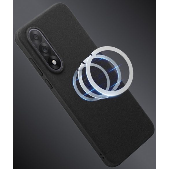OnePlus Nord 5 / Ace 5 Ultra, Műanyag hátlap védőtok + szilikon keret, ultravékony, Magsafe töltővel kompatibilis, OnePlus Sandstone Magnetic, fekete, gyári