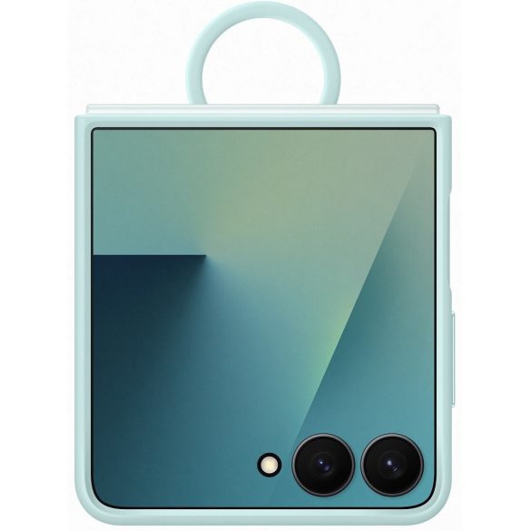Samsung Galaxy Z Flip7 SM-F766B, Szilikon tok, telefongyűrű, menta, gyári