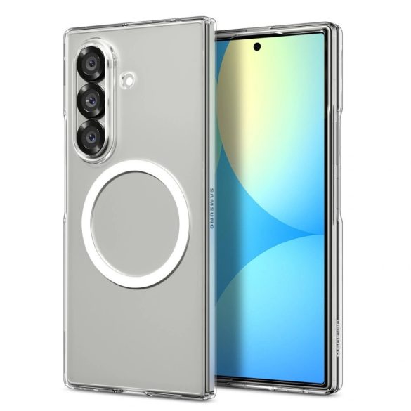 Samsung Galaxy Z Fold7 SM-F966B, Műanyag hátlap védőtok, közepesen ütésálló, ultravékony, Magsafe töltővel kompatibilis, Spigen Airskin Mag, átlátszó/fehér