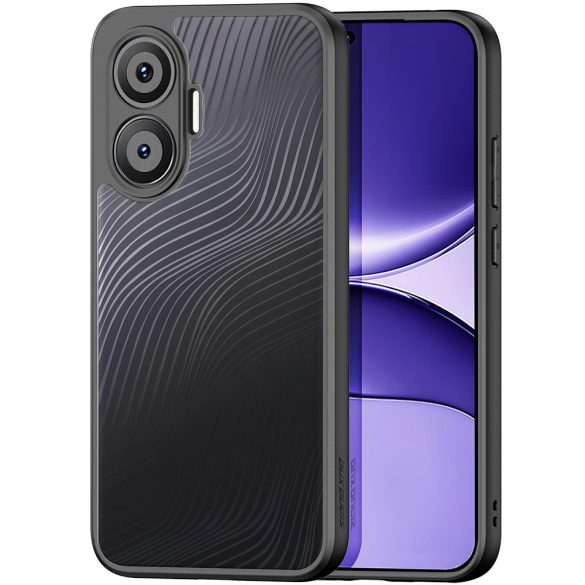 Xiaomi Redmi Turbo 4 Pro / Poco F7, Műanyag hátlap védőtok + szilikon keret, hullám minta, Dux Ducis Aimo, áttetsző/fekete