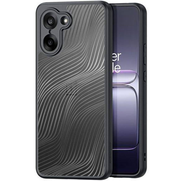 OnePlus Nord CE 5 / Ace 5 Racing, Műanyag hátlap védőtok + szilikon keret, hullám minta, Dux Ducis Aimo, áttetsző/fekete