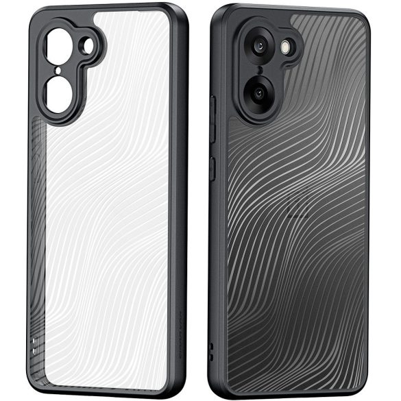 OnePlus Nord CE 5 / Ace 5 Racing, Műanyag hátlap védőtok + szilikon keret, hullám minta, Dux Ducis Aimo, áttetsző/fekete