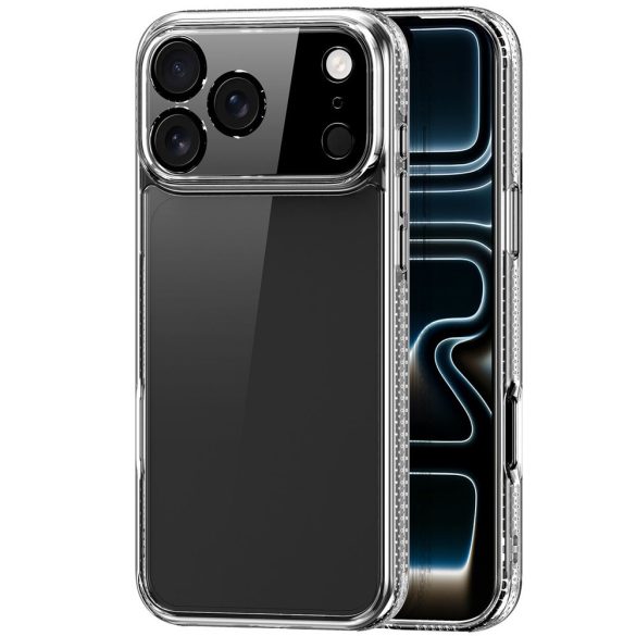 Apple iPhone 17 Pro Max, Műanyag hátlap védőtok + szilikon keret, Dux Ducis Clin, átlátszó
