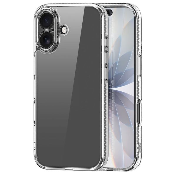 Apple iPhone 17, Műanyag hátlap védőtok + szilikon keret, Dux Ducis Clin, átlátszó