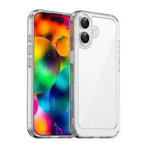 Apple iPhone 17, Műanyag hátlap védőtok + szilikon keret, közepesen ütésálló, átlátszó hátlap, átlátszó