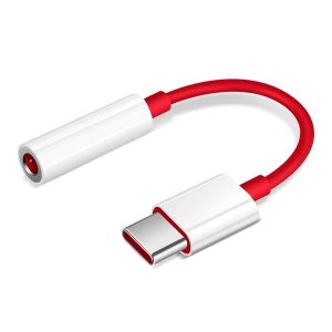 Audió adapter, USB Type-C - 3.5 mm jack átalakító, Oneplus, piros, gyári