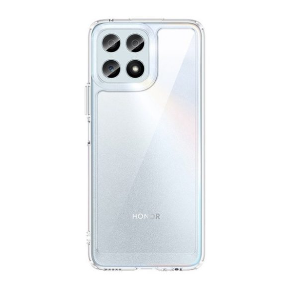 Huawei Honor X8 4G / X30i / Play 6T Pro, Műanyag hátlap védőtok + szilikon keret, közepesen ütésálló, átlátszó hátlap, átlátszó