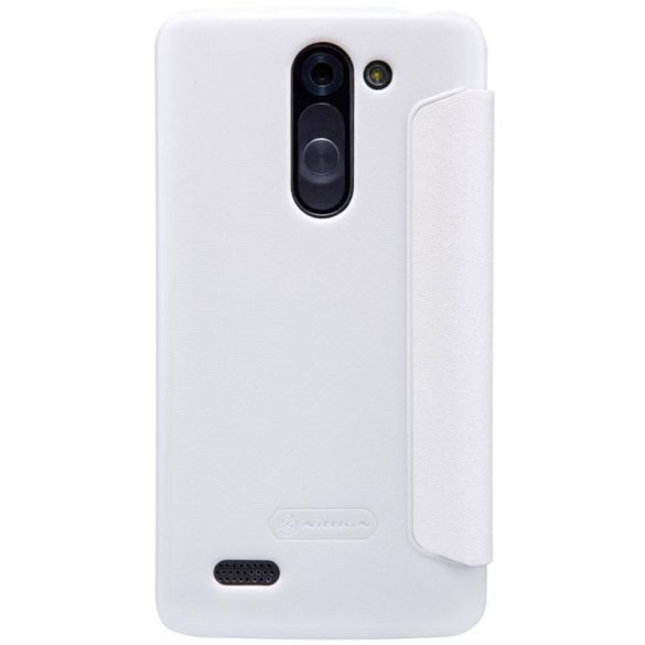 LG L Bello D331/D355, oldalra nyíló tok, hívás mutatóval, Nillkin Sparkle, fehér