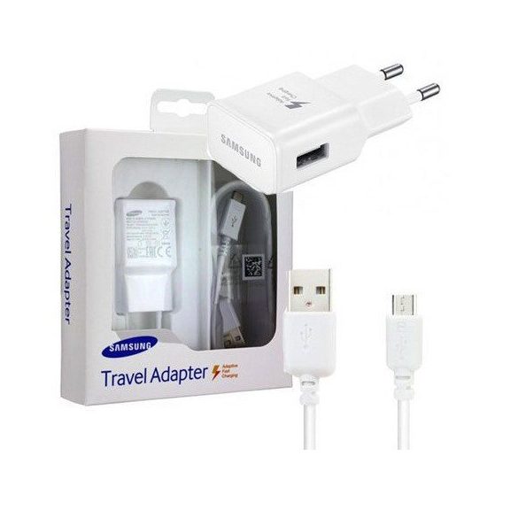 Hálózati töltő adapter, 5V / 2000mA, USB aljzat, Samsung, fehér, gyári