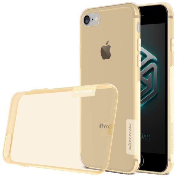 Apple iPhone 7 / 8 / SE (2020) / SE (2022), TPU szilikon tok, Nillkin Nature, ultravékony, aranybarna