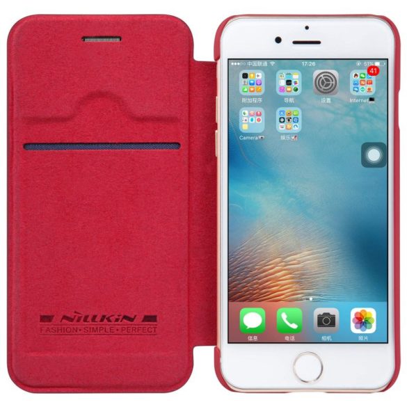 Apple iPhone 7 / 8 / SE (2020) / SE (2022), Oldalra nyíló tok, Nillkin Qin, piros