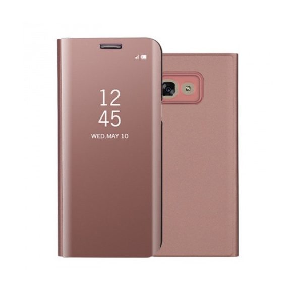 Samsung Galaxy A5 (2017) SM-A520F, Oldalra nyíló tok, hívás mutatóval, Smart View Cover, vörösarany (utángyártott)