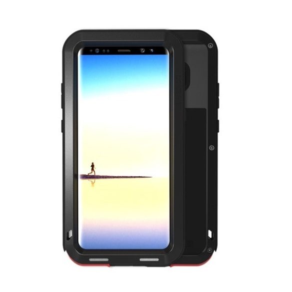 Samsung Galaxy Note 8 SM-N950, Szilikon tok, Love Mei Defender, ütésálló, fekete