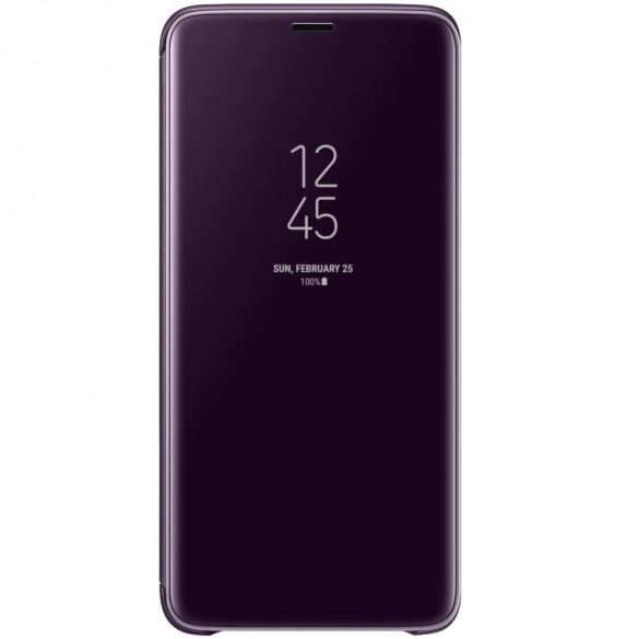 Samsung Galaxy S9 Plus SM-G965, Oldalra nyíló tok, hívás mutatóval, Clear View Cover, lila, gyári
