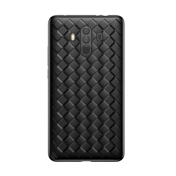 Huawei Mate 10 Pro, TPU szilikon tok, Baseus BV, fonott minta, fekete