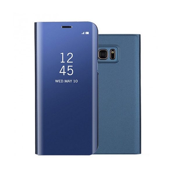 Samsung Galaxy S7 Edge SM-G935, Oldalra nyíló tok, hívás mutatóval, Smart View Cover, kék (utángyártott)