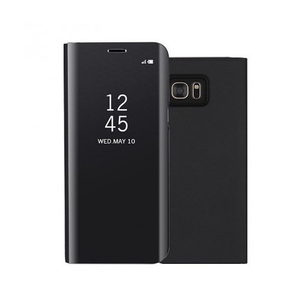 Samsung Galaxy S7 Edge SM-G935, Oldalra nyíló tok, hívás mutatóval, Smart View Cover, fekete (utángyártott)