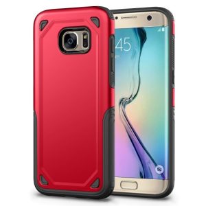 Samsung Galaxy S7 Edge SM-G935, Műanyag hátlap védőtok, Defender, közepesen ütésálló, szilikon belsővel, piros/szürke