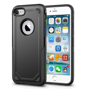 Apple iPhone 6 / 6S, Műanyag hátlap védőtok, Defender, közepesen ütésálló, szilikon belsővel, fekete/szürke