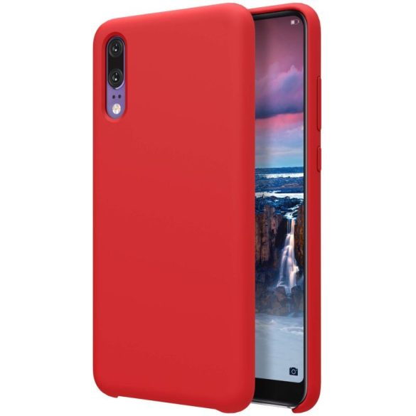 Huawei P20, TPU szilikon tok, gumírozott, Nillkin Flex Pure, piros