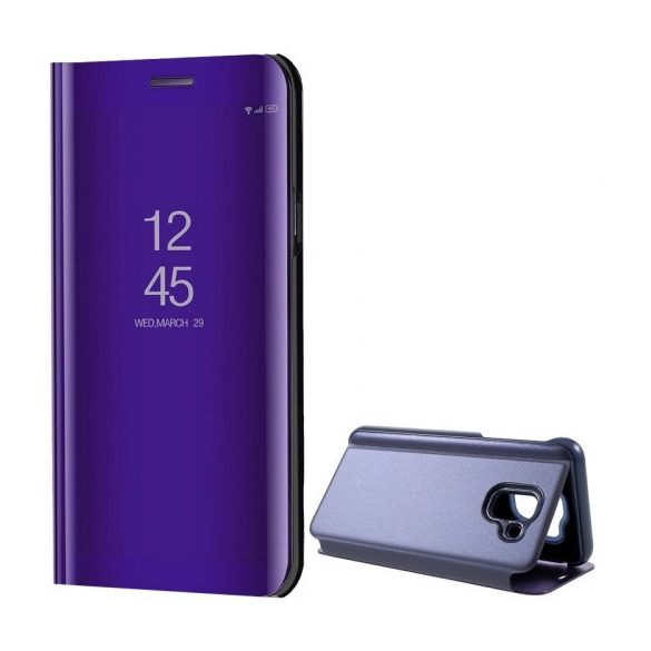 Samsung Galaxy J6 (2018) SM-J600F, Oldalra nyíló tok, hívás mutatóval, Smart View Cover, lila (utángyártott)