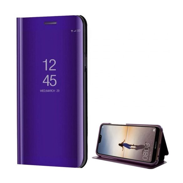 Huawei P20 Lite, Oldalra nyíló tok, hívás mutatóval, Smart View Cover, lila (utángyártott)