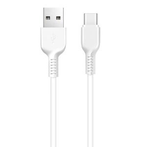 USB töltő- és adatkábel, USB Type-C, 200 cm, gyorstöltő, törésgátló, Hoco X20, fehér