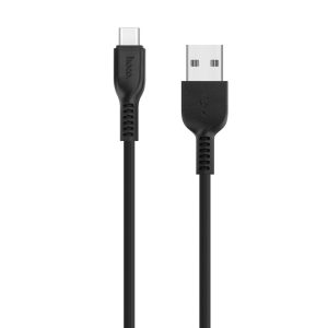 USB töltő- és adatkábel, USB Type-C, 200 cm, gyorstöltő, törésgátló, Hoco X20, fekete