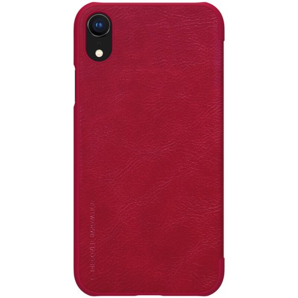 Apple iPhone XR, Oldalra nyíló tok, Nillkin Qin, piros