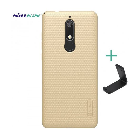 Nokia 5 (2018) / 5.1 (2018), Műanyag hátlap védőtok, stand, Nillkin Super Frosted, arany