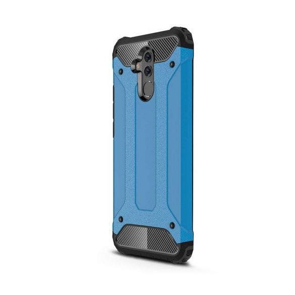 Huawei Mate 20 Lite, Műanyag hátlap védőtok, Defender, fémhatású, világoskék