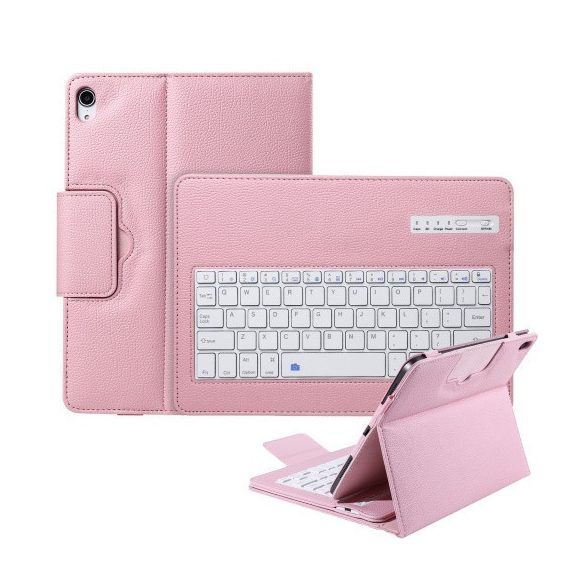 Apple iPad Pro 11 (2018), Bluetooth billentyűzetes mappa tok, rózsaszín