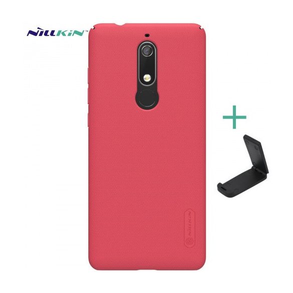 Nokia 5 (2018) / 5.1 (2018), Műanyag hátlap védőtok, stand, Nillkin Super Frosted, piros