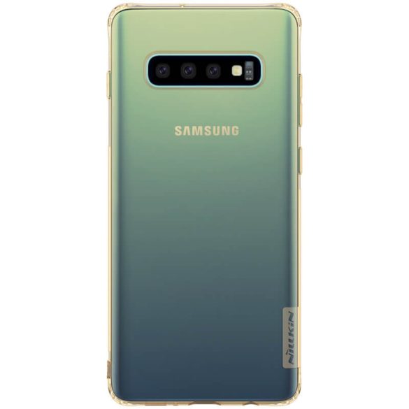 Samsung Galaxy S10 SM-G973, TPU szilikon tok, Nillkin Nature, ultravékony, aranybarna