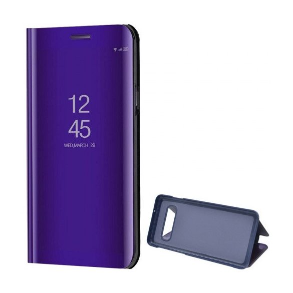 Samsung Galaxy S10 SM-G973, Oldalra nyíló tok, hívás mutatóval, Smart View Cover, lila (utángyártott)