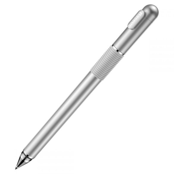 Univerzális ceruza 2in1, alumínium, (bármilyen kapacitív kijelzőhöz + toll), Baseus, ezüst, ACPCL-0S